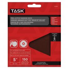 Task Tools T13107 - 5" No Hole 150 Grit Peel & Stick Sanding Discs - 5/pack