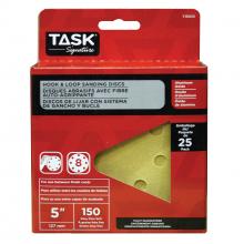 Task Tools T15033 - 5" 8 Hole 150 Grit Hook & Loop Sanding Discs - 25/pack