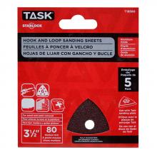 Task Tools T18580 - 3 1/2 6 hole 80 grit Starlock Sanding Sheets - 5/pack