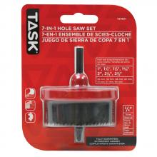 Task Tools T27601 - 7-in-1 3/4 Depth 1 - 2-1/2 Adjustable Hole Saw Set - 1/pack