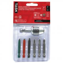 Task Tools T67953 - 7pc Quick Change RobertsonÂ® / Phillips Screwdriver Bit Set - Blister Card