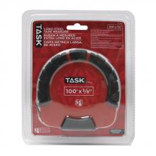 Task Tools TT447 - 100' x 3/8" Long Steel Tape with Rubber Grip & 3X Gear