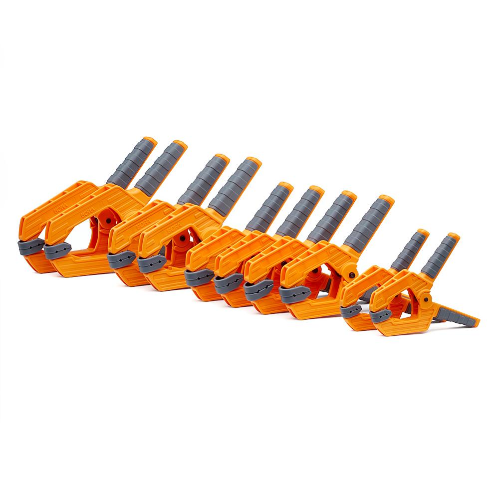 10pc Spring clamp set - 2x2&#34;, 4x2.5&#34;, 2x3&#34;, 2x4&#34;<span class=' ItemWarning' style='display:block;'>Item is usually in stock, but we&#39;ll be in touch if there&#39;s a problem<br /></span>