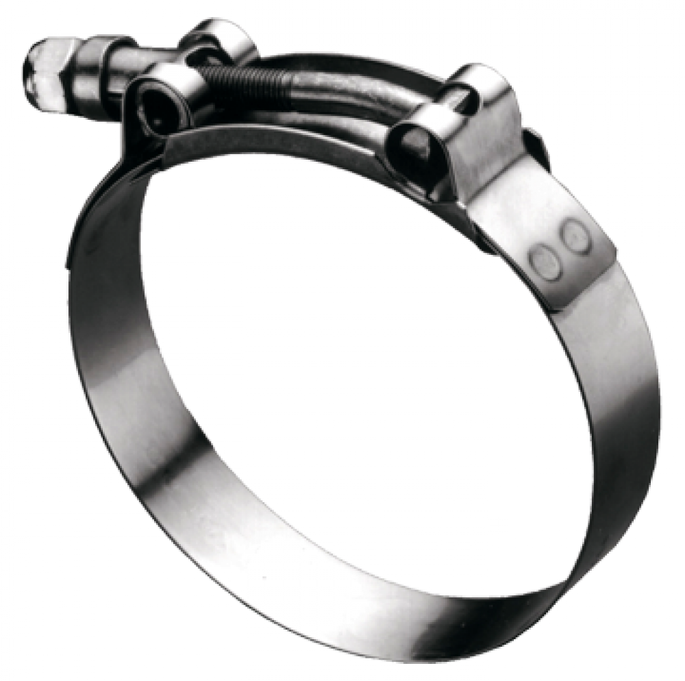 STAINLESS T-BOLT HOSE CLAMP<span class=' ItemWarning' style='display:block;'>Item is usually in stock, but we&#39;ll be in touch if there&#39;s a problem<br /></span>