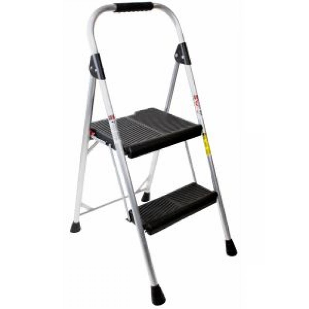 AL322-6 2-Step Type II Black/Silver Aluminum Step Stool<span class=' ItemWarning' style='display:block;'>Item is usually in stock, but we&#39;ll be in touch if there&#39;s a problem<br /></span>