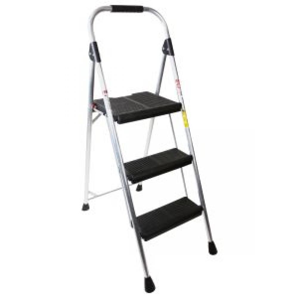 AL323-6 3-Step Type II Black/Silver Aluminum Step Stool<span class=' ItemWarning' style='display:block;'>Item is usually in stock, but we&#39;ll be in touch if there&#39;s a problem<br /></span>