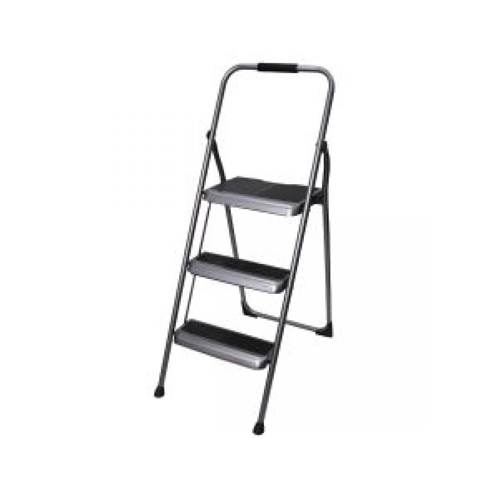 S323-6 3-Step Type II Black/Silver Steel Step Stool<span class=' ItemWarning' style='display:block;'>Item is usually in stock, but we&#39;ll be in touch if there&#39;s a problem<br /></span>