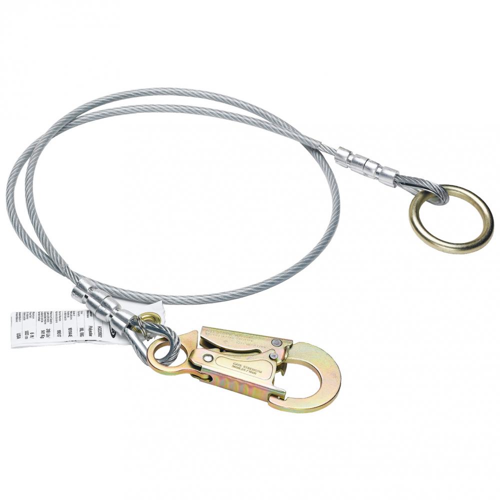 8ft Anchor Extension (1/4in Vinyl Coated Cable, O-Ring, Snaphook)<span class=' ItemWarning' style='display:block;'>Item is usually in stock, but we&#39;ll be in touch if there&#39;s a problem<br /></span>