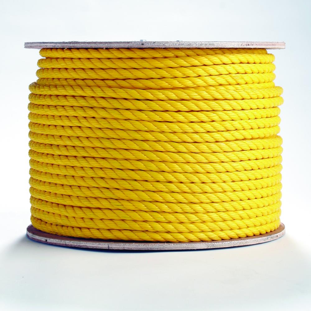 Three Strand Twisted Yellow Polypropylene Rope 600 ft.<span class=' ItemWarning' style='display:block;'>Item is usually in stock, but we&#39;ll be in touch if there&#39;s a problem<br /></span>