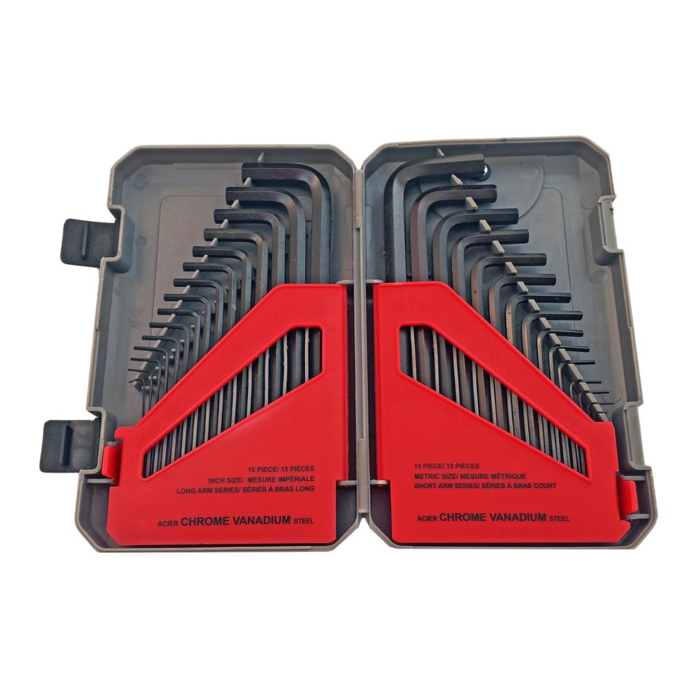 SAE and Metric Hex Key Set with Storage Case (30-Pc.)<span class=' ItemWarning' style='display:block;'>Item is usually in stock, but we&#39;ll be in touch if there&#39;s a problem<br /></span>