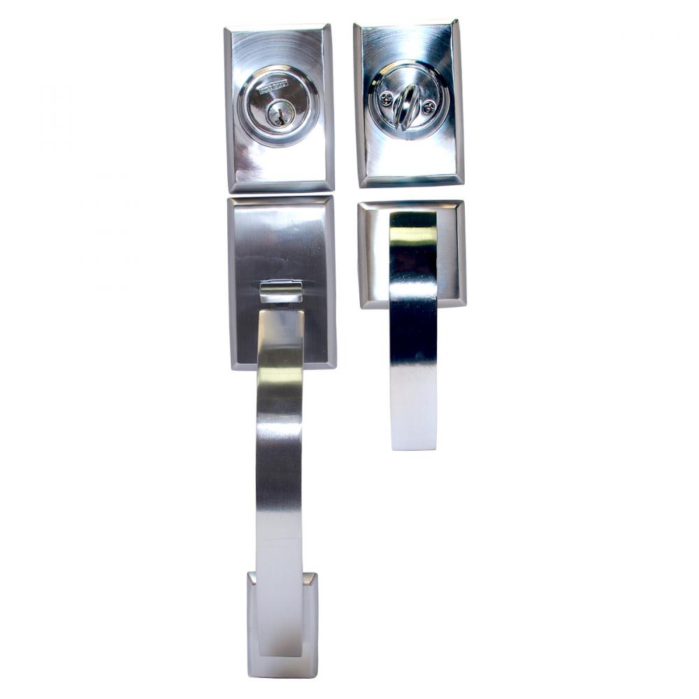 Dummy Door Lock Grip Square Satin Chrome (Zinc Alloy)<span class=' ItemWarning' style='display:block;'>Item is usually in stock, but we&#39;ll be in touch if there&#39;s a problem<br /></span>