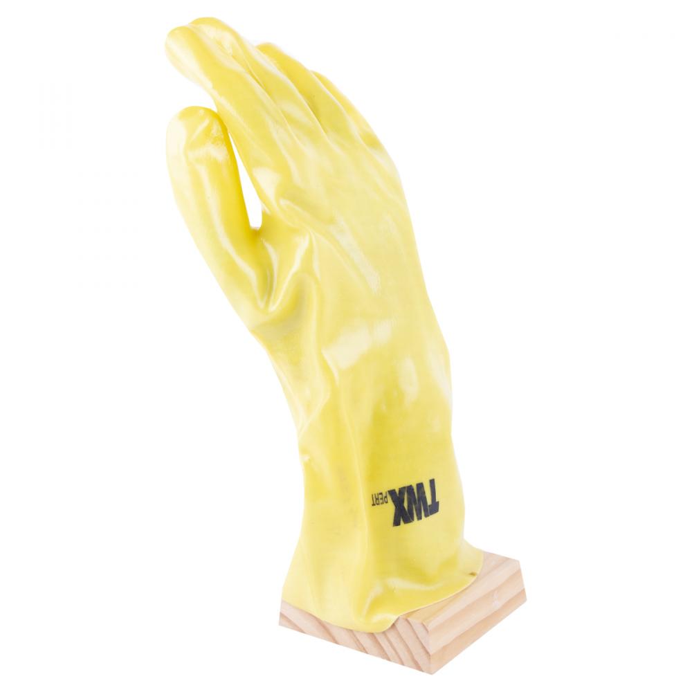 1dz. PVC Chemical Gloves Yellow 14in Cotton Flock Lining<span class=' ItemWarning' style='display:block;'>Item is usually in stock, but we&#39;ll be in touch if there&#39;s a problem<br /></span>