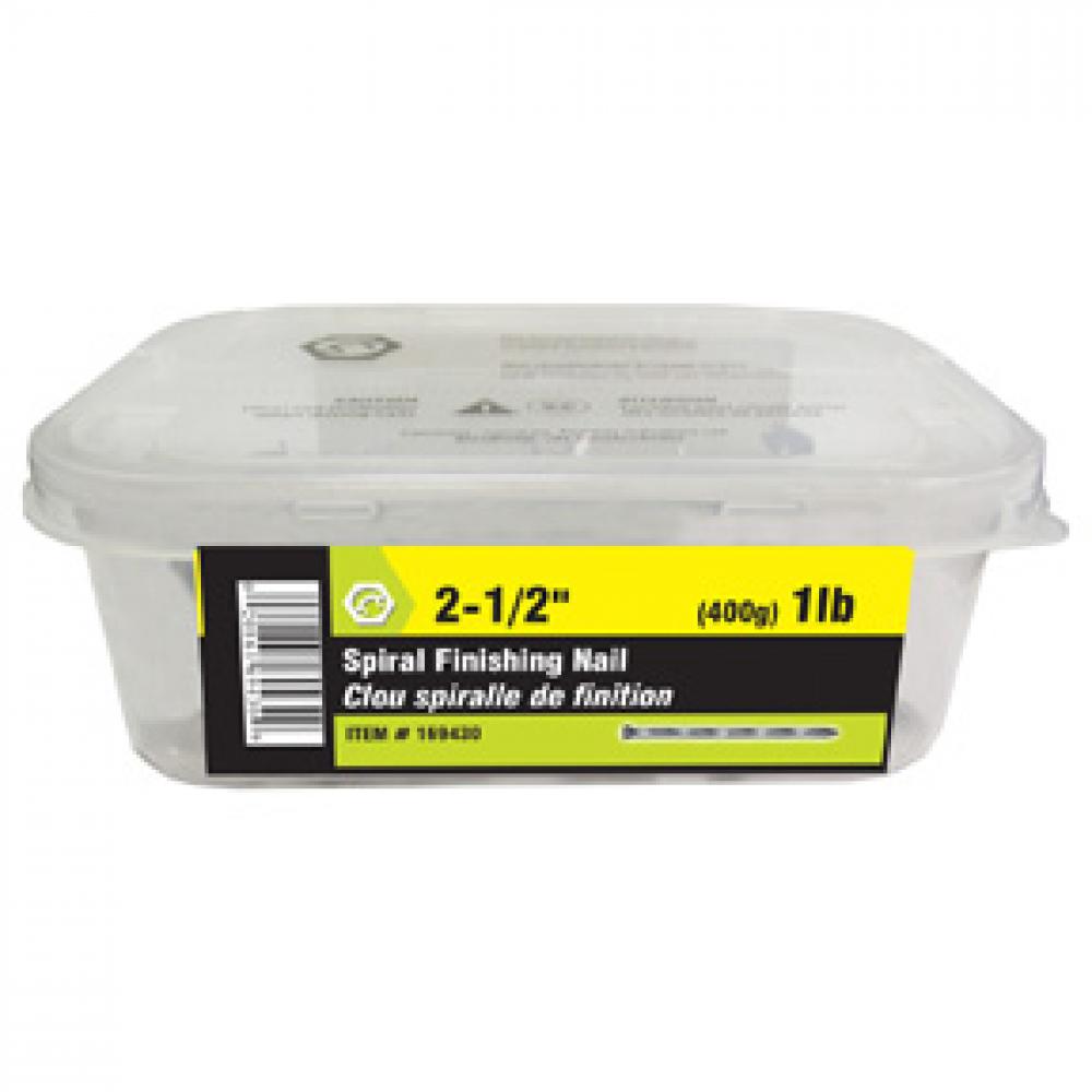 Spiral Finishing Nail 2 ½in 10ga (3.05mm) 1lbs (400g)/pk<span class=' ItemWarning' style='display:block;'>Item is usually in stock, but we&#39;ll be in touch if there&#39;s a problem<br /></span>