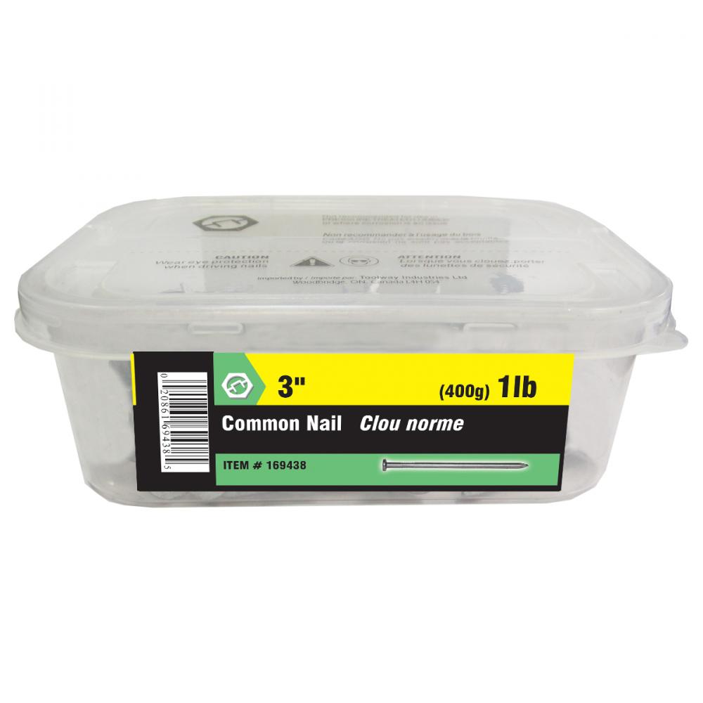 Common Nail 3in 1lbs (400g)/pk<span class=' ItemWarning' style='display:block;'>Item is usually in stock, but we&#39;ll be in touch if there&#39;s a problem<br /></span>