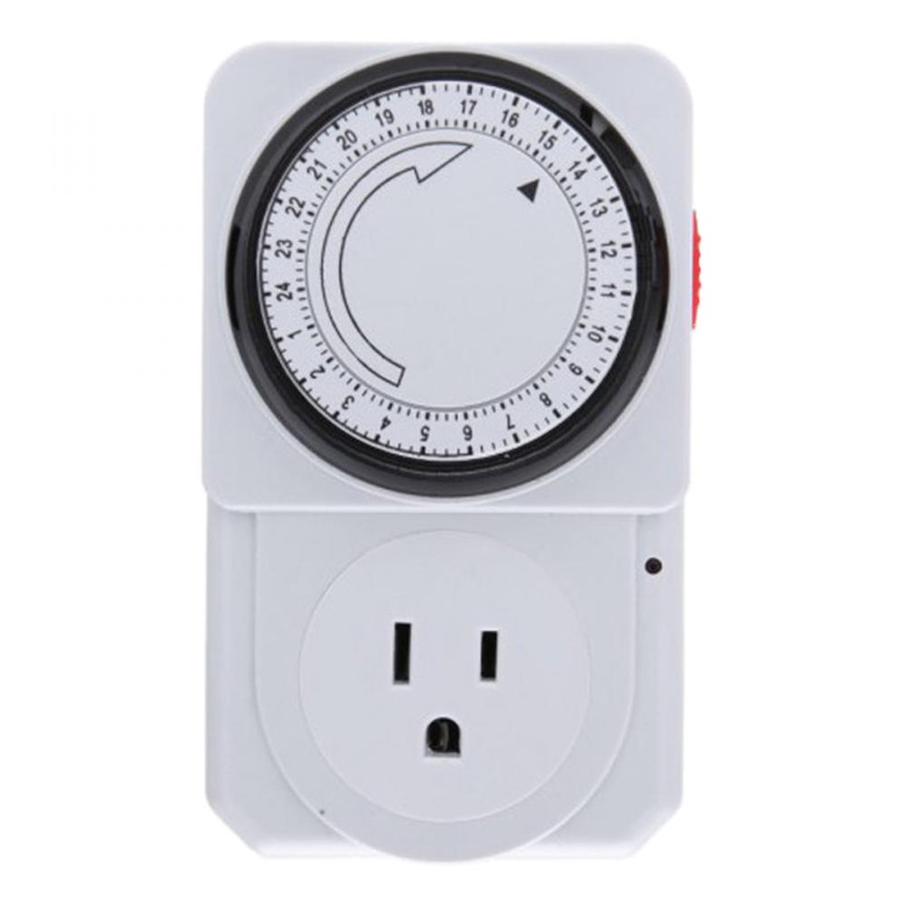 Indoor 24 Hour Mechanical Timer with Grounded Outlet<span class=' ItemWarning' style='display:block;'>Item is usually in stock, but we&#39;ll be in touch if there&#39;s a problem<br /></span>