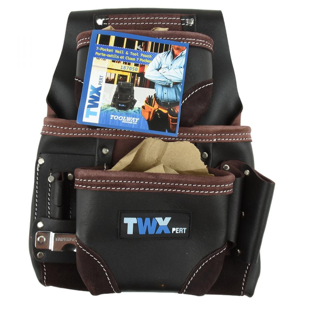 Heavy Duty Tool Bag Oil Tanned Leather 7-Pocket<span class=' ItemWarning' style='display:block;'>Item is usually in stock, but we&#39;ll be in touch if there&#39;s a problem<br /></span>