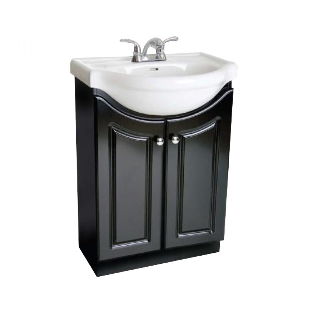 Vanity with White Ceramic Top 2-Door 24x19x33.5&#34; Espresso<span class=' ItemWarning' style='display:block;'>Item is usually in stock, but we&#39;ll be in touch if there&#39;s a problem<br /></span>