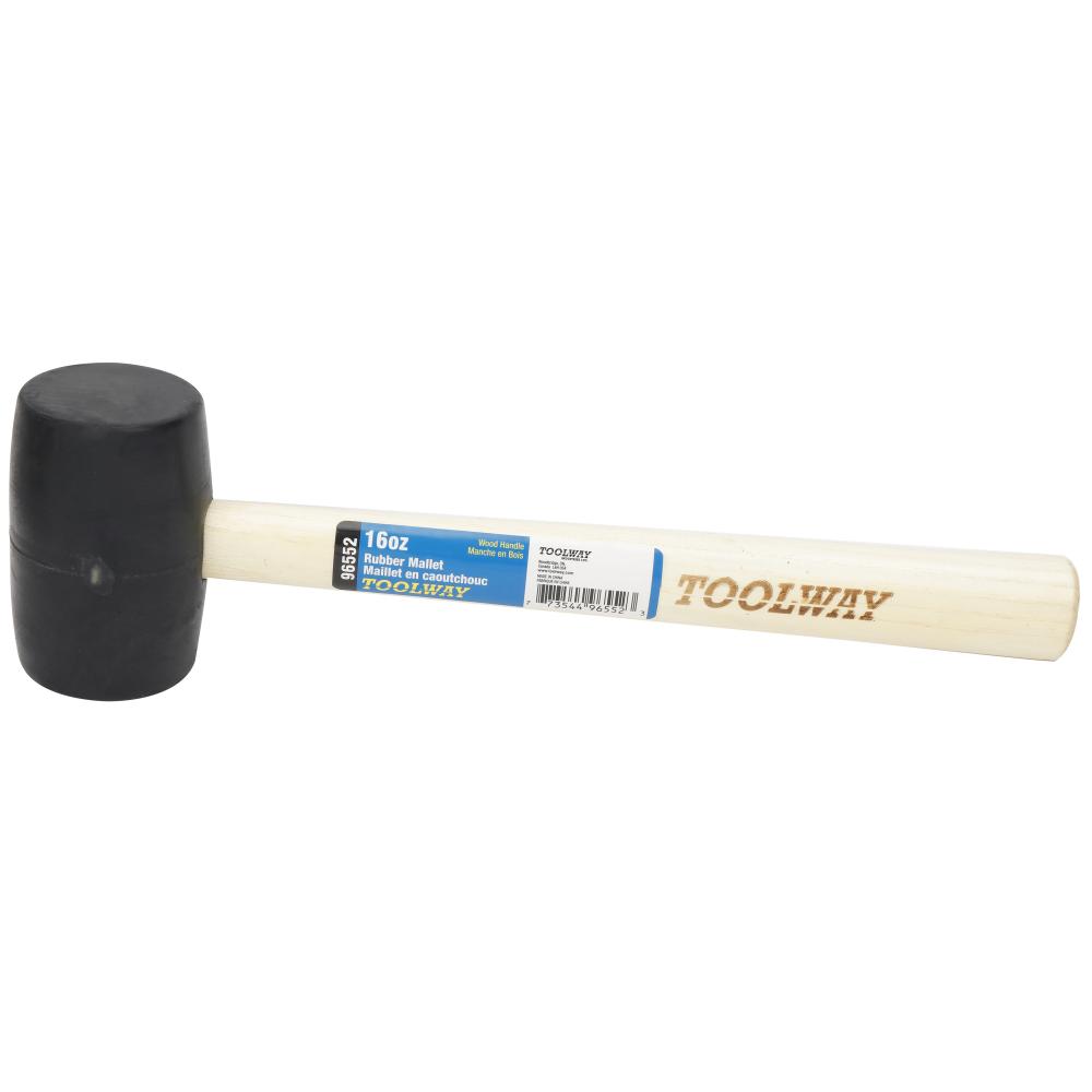 Rubber Mallet With Wood Handle 16oz Black Head<span class=' ItemWarning' style='display:block;'>Item is usually in stock, but we&#39;ll be in touch if there&#39;s a problem<br /></span>