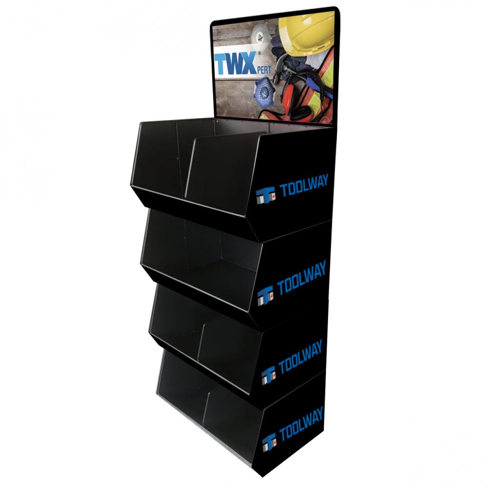 4-Stackable Black Dump Bins Display - TWXpert<span class=' ItemWarning' style='display:block;'>Item is usually in stock, but we&#39;ll be in touch if there&#39;s a problem<br /></span>