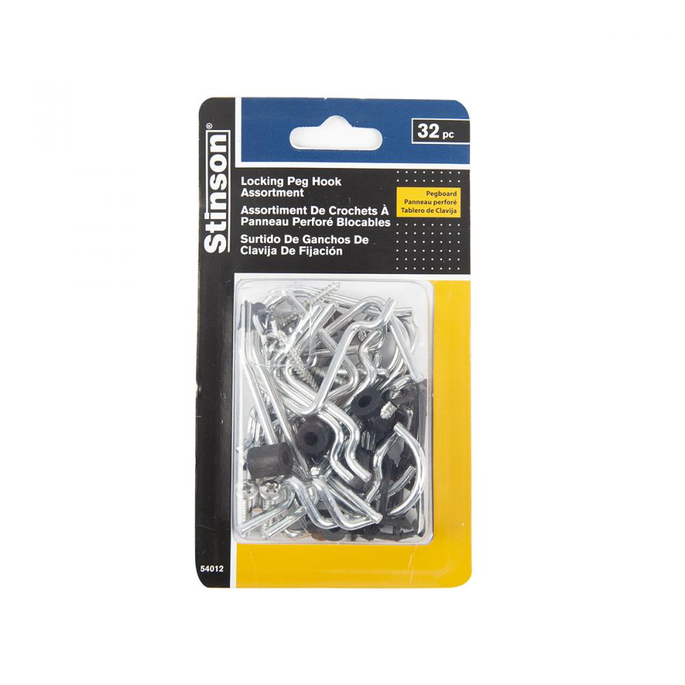 32Pc Pegboard Hooks Assorted 1/8&#34;<span class=' ItemWarning' style='display:block;'>Item is usually in stock, but we&#39;ll be in touch if there&#39;s a problem<br /></span>