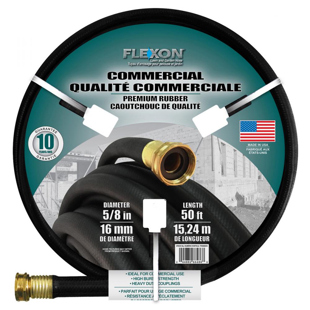 Water Hose Professional All Weather Rubber 5/8in x 50ft Black<span class=' ItemWarning' style='display:block;'>Item is usually in stock, but we&#39;ll be in touch if there&#39;s a problem<br /></span>