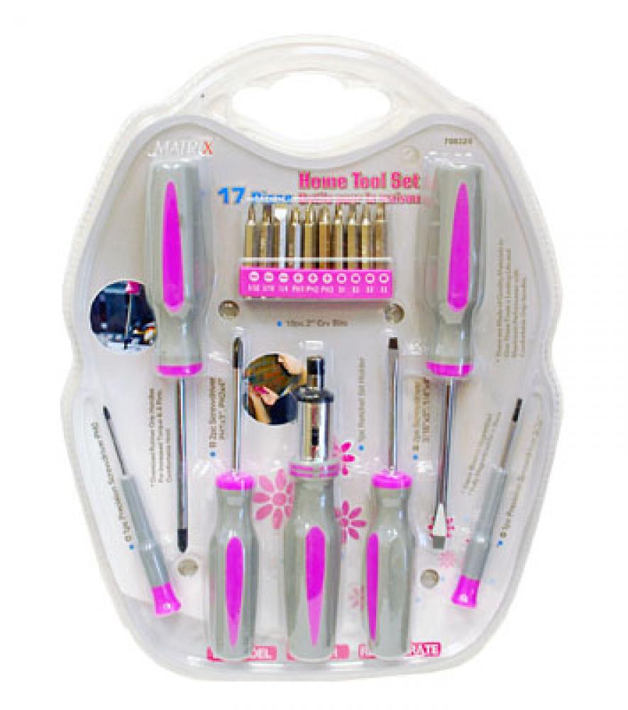 Home Pink Screw Driver & Bits Kit 17Pc<span class=' ItemWarning' style='display:block;'>Item is usually in stock, but we&#39;ll be in touch if there&#39;s a problem<br /></span>