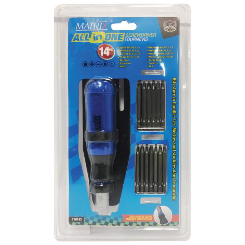 Screwdriver Multi Bits 14pc Set<span class=' ItemWarning' style='display:block;'>Item is usually in stock, but we&#39;ll be in touch if there&#39;s a problem<br /></span>