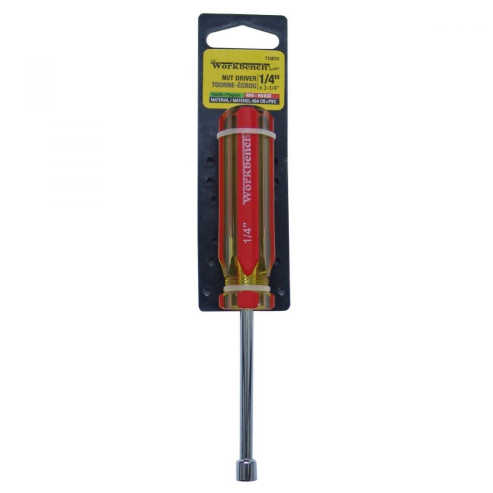 Nut Driver ¼in x 3-¼in Red handle 1per<span class=' ItemWarning' style='display:block;'>Item is usually in stock, but we&#39;ll be in touch if there&#39;s a problem<br /></span>