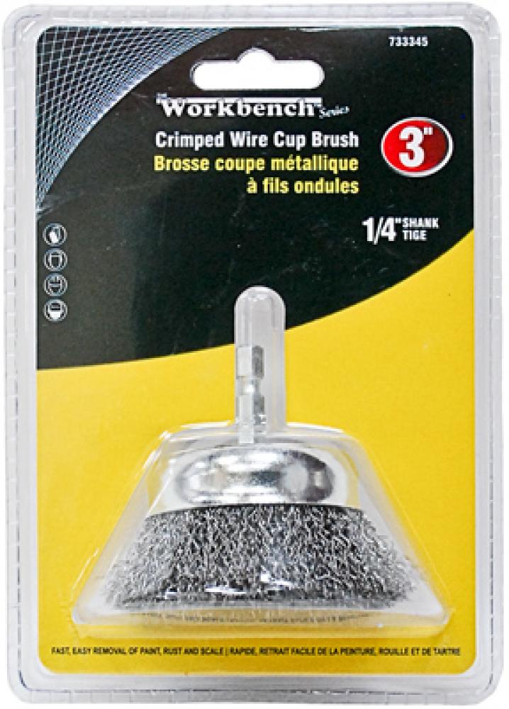 Crimped Wire Cup Brush 3in Shank 1/4in<span class=' ItemWarning' style='display:block;'>Item is usually in stock, but we&#39;ll be in touch if there&#39;s a problem<br /></span>