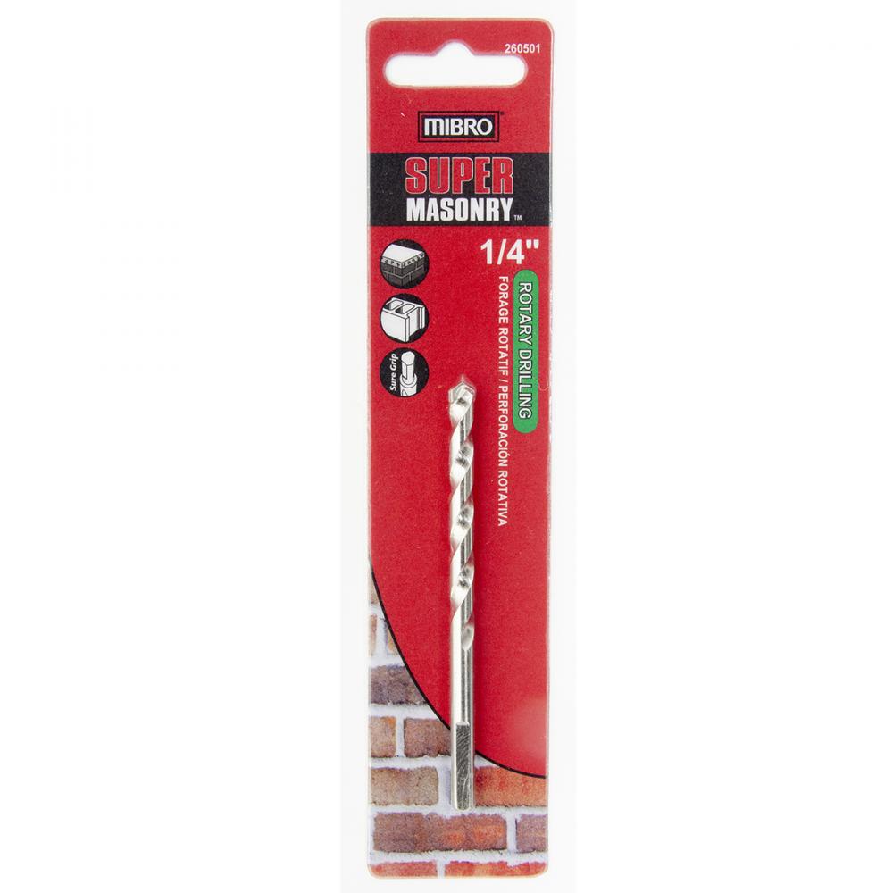 Drill Bit Masonry 1/4 x 4in with Straight Shank<span class=' ItemWarning' style='display:block;'>Item is usually in stock, but we&#39;ll be in touch if there&#39;s a problem<br /></span>