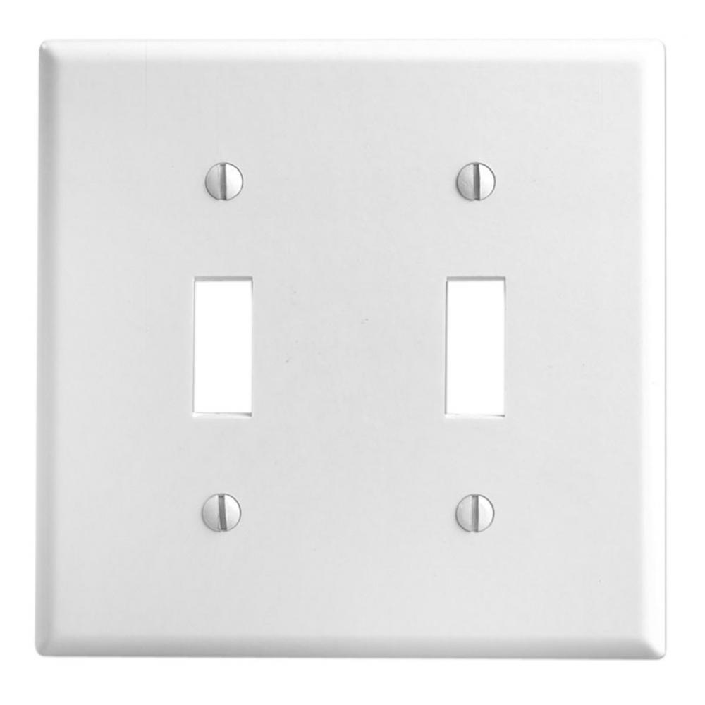 2 Gang White Toggle Plate<span class=' ItemWarning' style='display:block;'>Item is usually in stock, but we&#39;ll be in touch if there&#39;s a problem<br /></span>