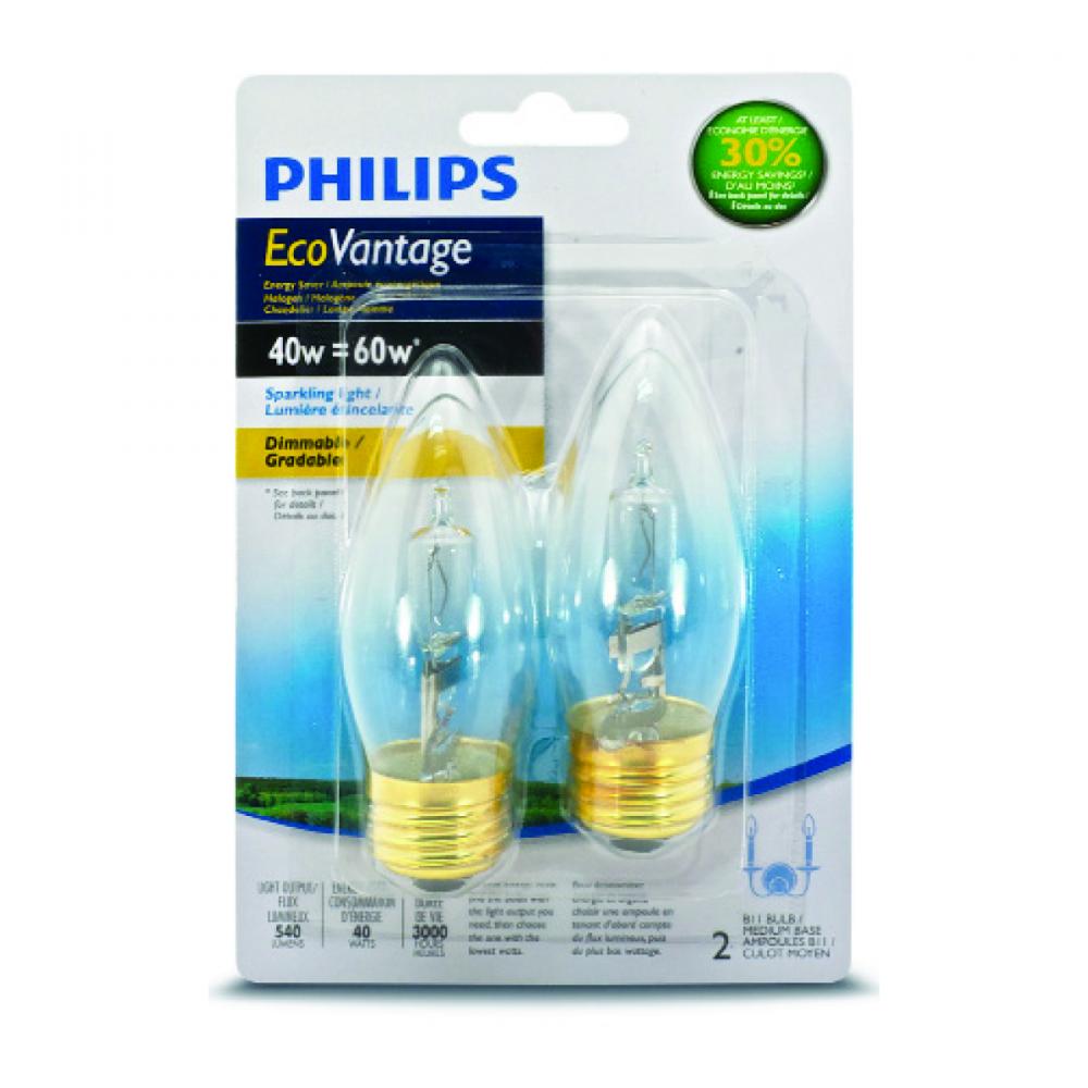 Bulb B10 25W=40W Ecovantage Medium Base 2Pk<span class=' ItemWarning' style='display:block;'>Item is usually in stock, but we&#39;ll be in touch if there&#39;s a problem<br /></span>