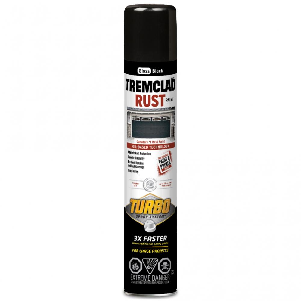 Rust Paint Oil Based Turbo Spray 680G Gloss Black<span class=' ItemWarning' style='display:block;'>Item is usually in stock, but we&#39;ll be in touch if there&#39;s a problem<br /></span>