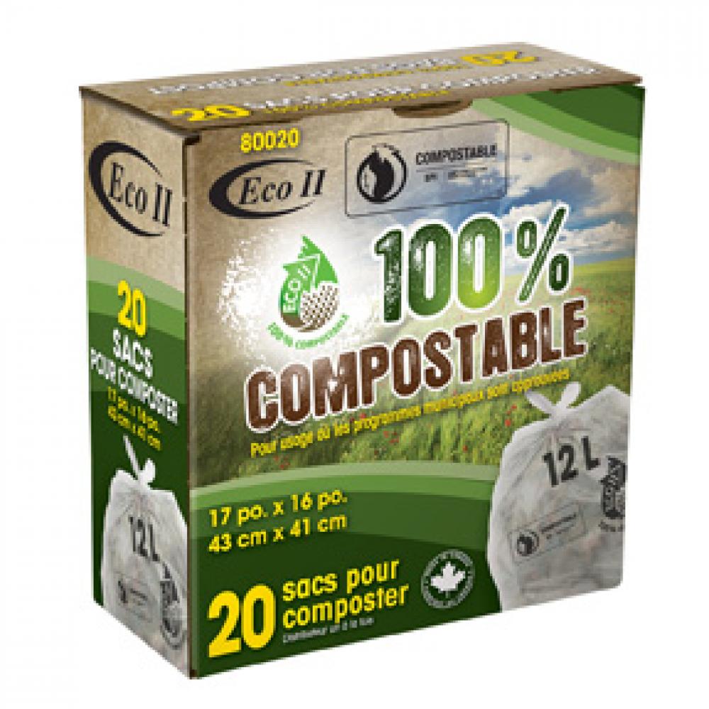 Compostable Kitchen Garbage Bags 17x16in Frost 20PC<span class=' ItemWarning' style='display:block;'>Item is usually in stock, but we&#39;ll be in touch if there&#39;s a problem<br /></span>