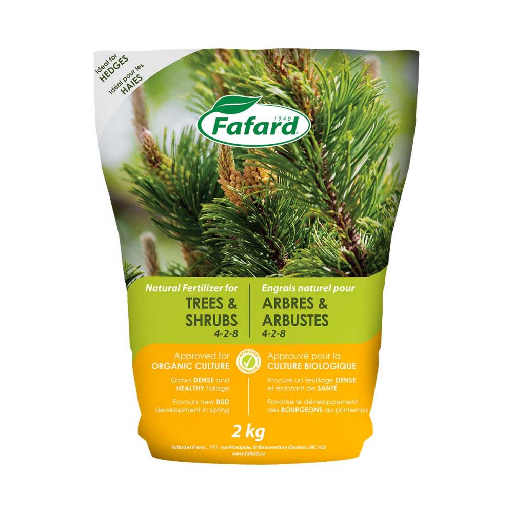 Fafard Natural Fertilizer for Evergreens, Trees & Shrubs 4-2-8  2kg<span class=' ItemWarning' style='display:block;'>Item is usually in stock, but we&#39;ll be in touch if there&#39;s a problem<br /></span>