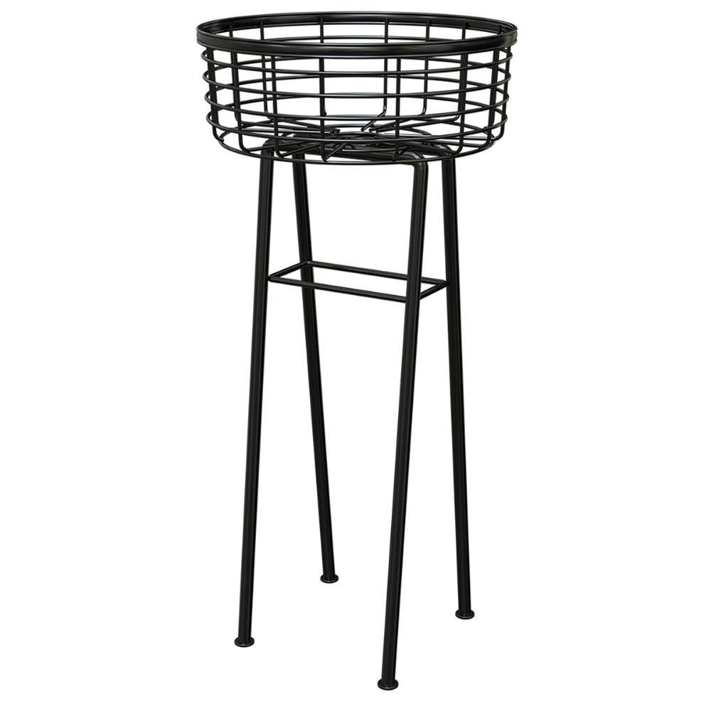 Modern Farmhouse Wire Basket Plant Stand 24in Black<span class='Notice ItemWarning' style='display:block;'>Item has been discontinued<br /></span>