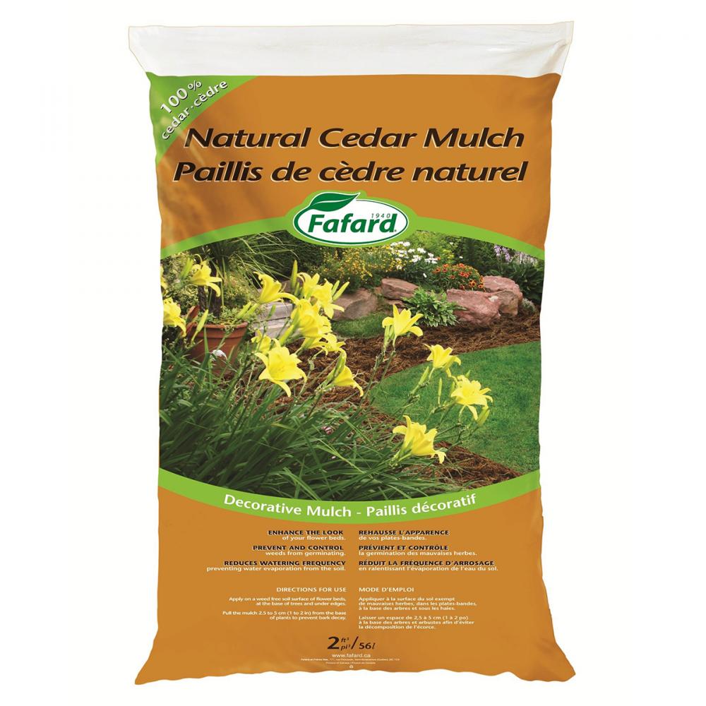 Fafard Cedar Mulch Natural 2cuft<span class=' ItemWarning' style='display:block;'>Item is usually in stock, but we&#39;ll be in touch if there&#39;s a problem<br /></span>