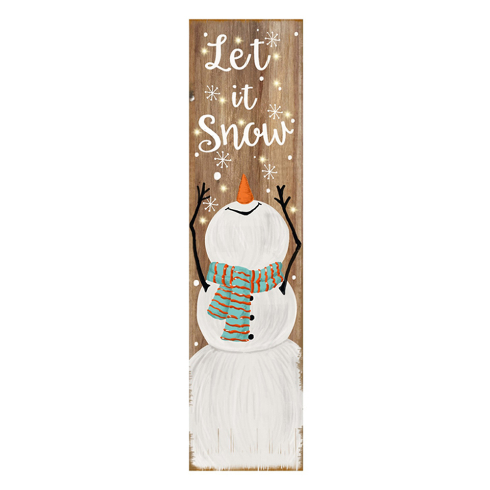 Light-Up Snowman MDF Porch Sign with Easel Stand 48in<span class='Notice ItemWarning' style='display:block;'>Item has been discontinued<br /></span>