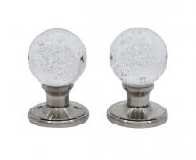 Toolway 100134 - Door Knob Crystal Bubble Privacy Satin Nickel