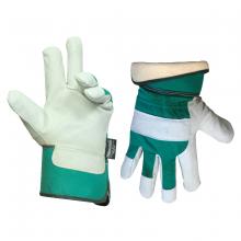 Toolway 105558 - 1dz. Pigskin Leather Gloves With Fleece Lining Rubberized Cuff (OSFA)