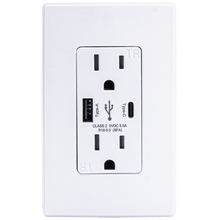 Toolway 140171 - Decora 15-Amp Duplex/USB A&C Charger Receptable with Wall Plate White