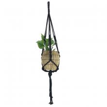 Toolway 184439 - Planter Hanger Macrame Cotton Rope 41in Black