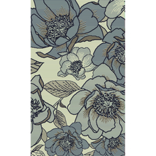 Toolway 184464 - Outdoor Plastic Patio Rug Kassia Floral 4 x 6ft Blue/Ivory/Black/Green