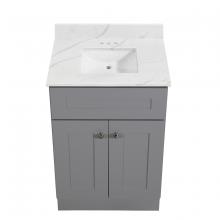 Toolway 188401 - Newport Vanity w/Marble Top 2-Door 24in x 21in Light Grey