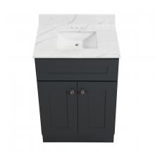 Toolway 188402 - Newport Vanity w/Marble Top 2-Door 24in x 21in Dark Grey