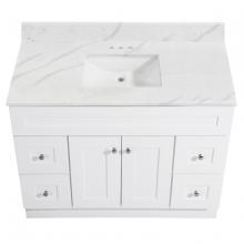 Toolway 188412 - Newport Vanity Marble Top 2-Door/4-Drwr 48in x 21in White