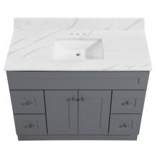 Toolway 188413 - Newport Vanity Marble Top 2-Door/4-Drwr 48in x 21in Lt Gry