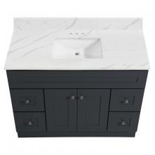 Toolway 188414 - Newport Vanity Marble Top 2-Door/4-Drwr 48in x 21in Dk Gry