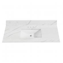 Toolway 188420 - Eng. Marble Top Rectangle Undermount Sink 37in x 22in Wht/Gry