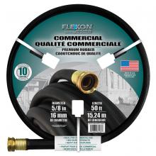 Toolway 566486 - Water Hose Professional All Weather Rubber 5/8in x 50ft Black